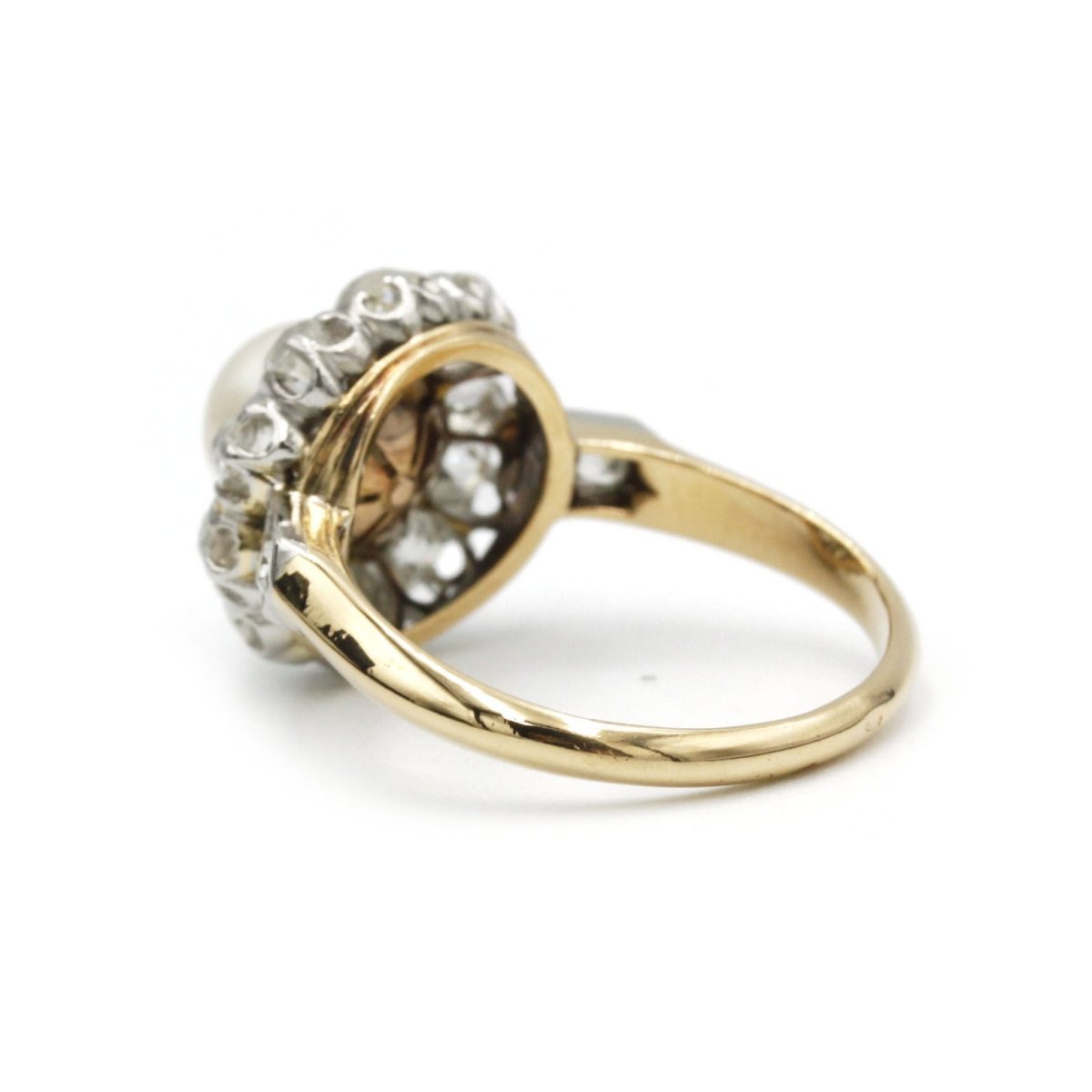 Bague Marguerite en or jaune, platine, perle et diamants - Castafiore