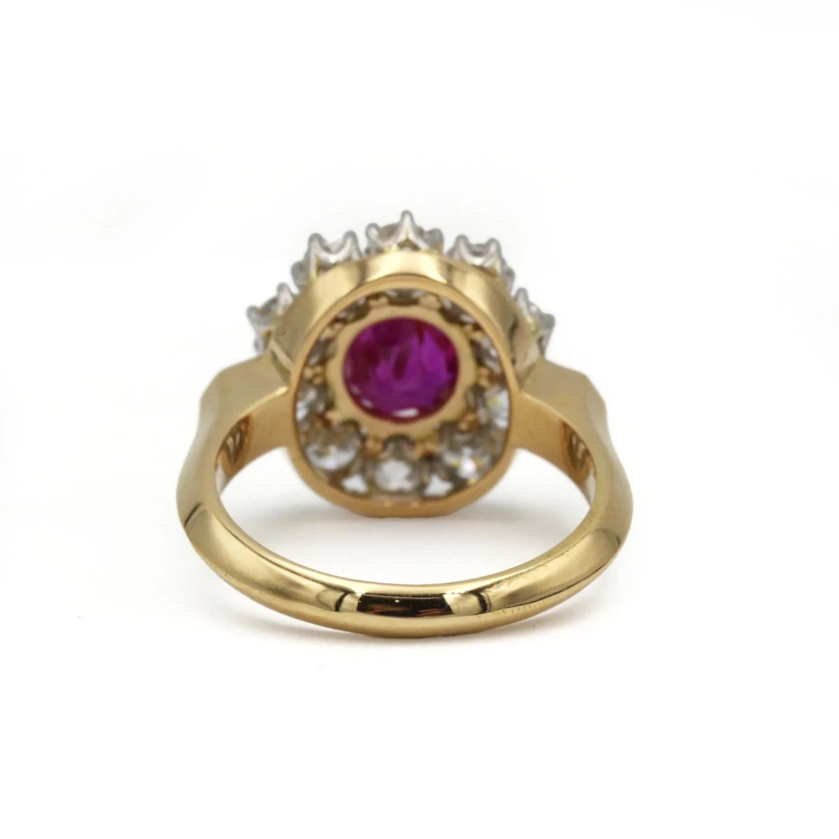 Bague Marguerite en or jaune, platine, rubis et diamants - Castafiore