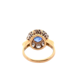 Bague Marguerite en or jaune, platine, saphir et diamants - Castafiore