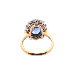 Bague Marguerite en or jaune, platine, saphir, et diamants - Castafiore