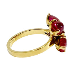 Bague Marguerite en or jaune, rubis et diamant - Castafiore