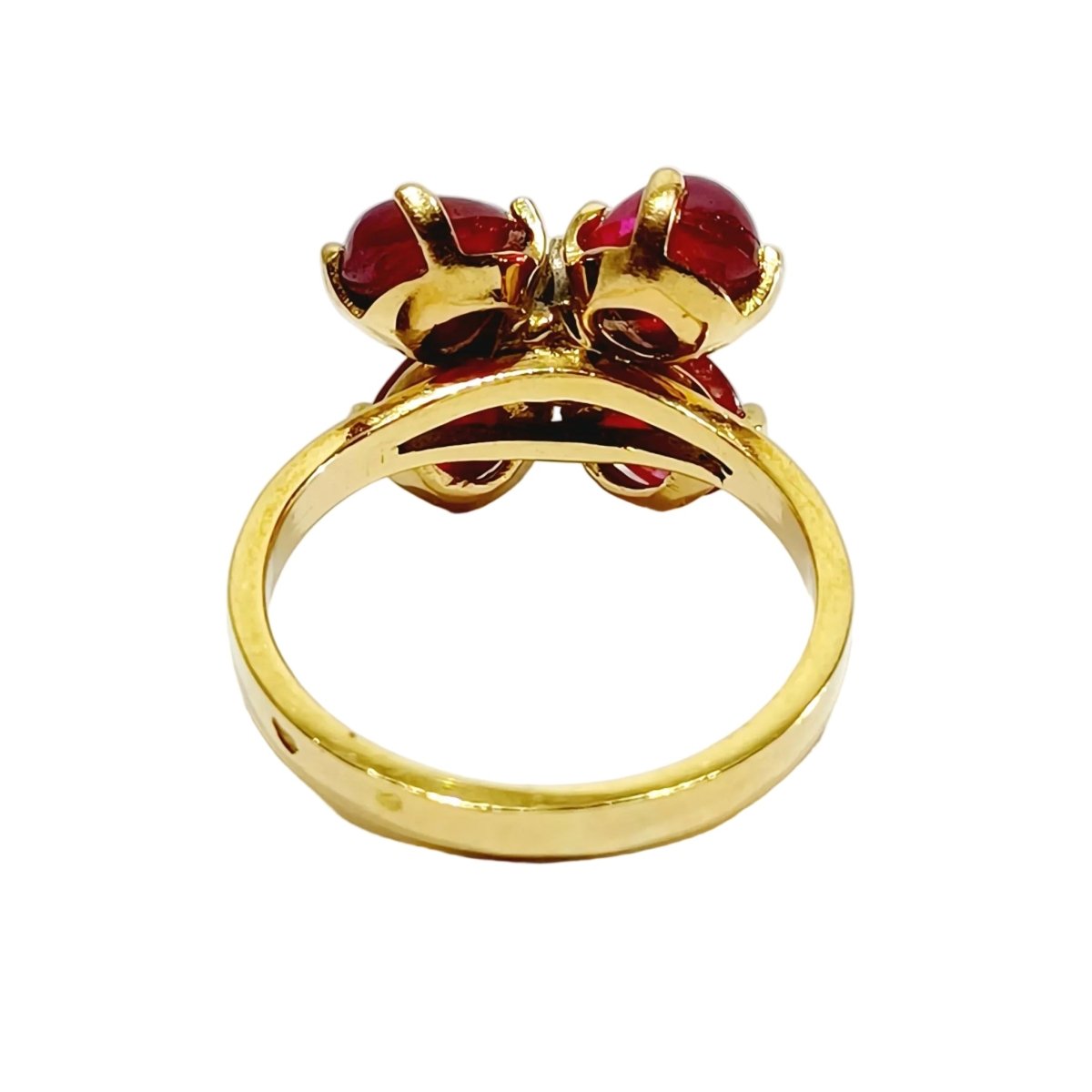 Bague Marguerite en or jaune, rubis et diamant - Castafiore