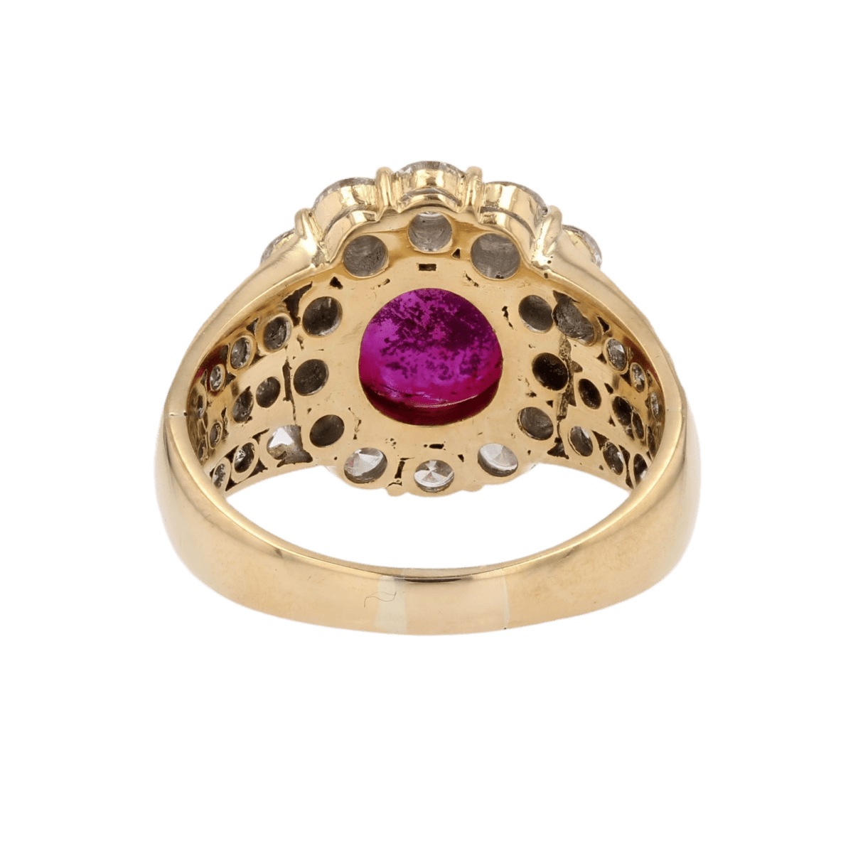 Bague Marguerite en or jaune, rubis et diamants - Castafiore