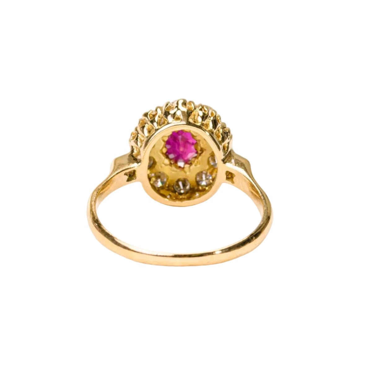 Bague Marguerite en or jaune, rubis et diamants - Castafiore