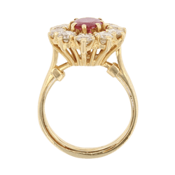 Bague Marguerite en or jaune, rubis et diamants - Castafiore
