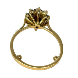 Bague marguerite en or jaune rubis et diamants - Castafiore