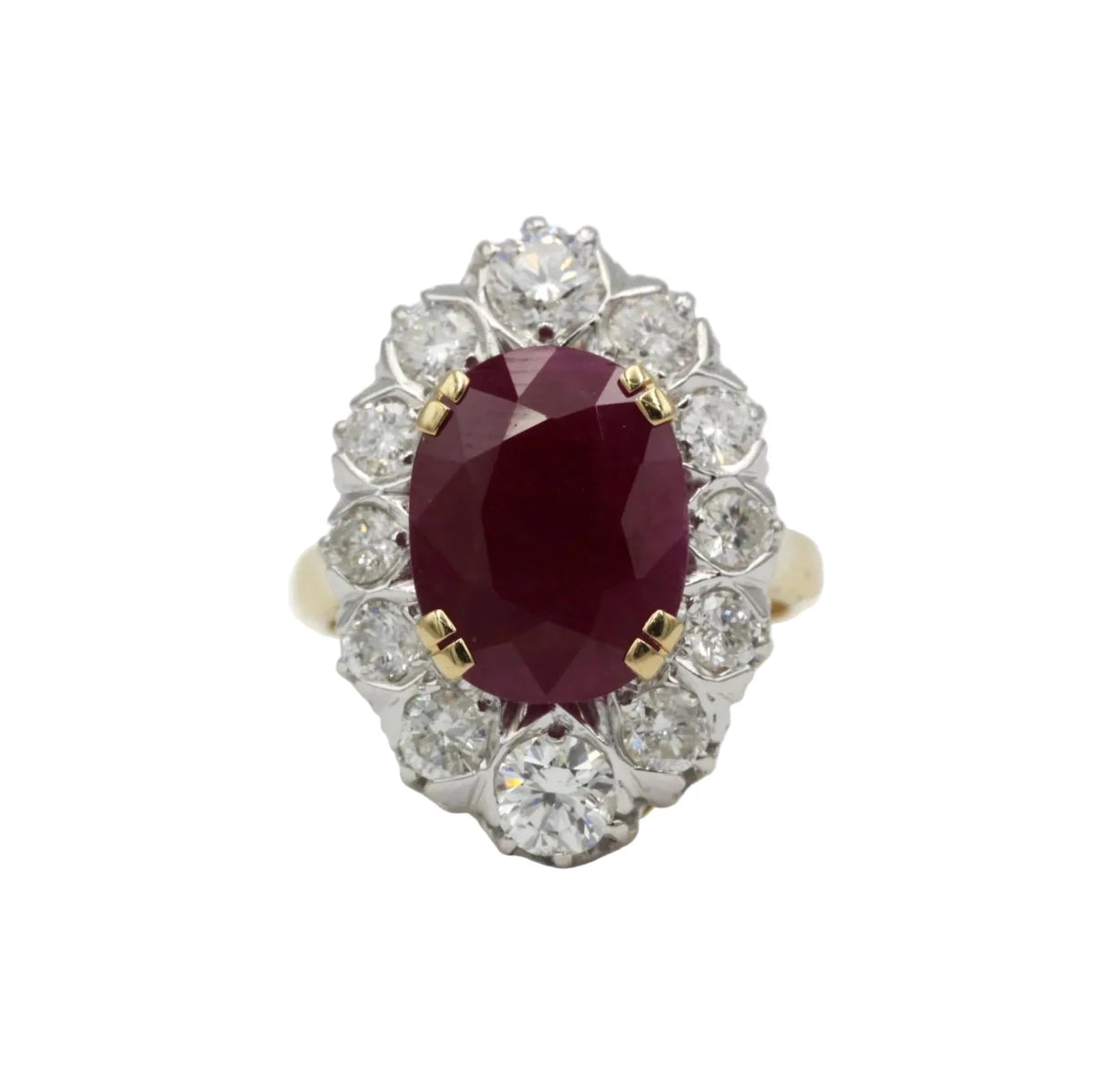 Bague Marguerite en or jaune, rubis et diamants - Castafiore
