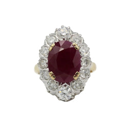 Bague Marguerite en or jaune, rubis et diamants - Castafiore