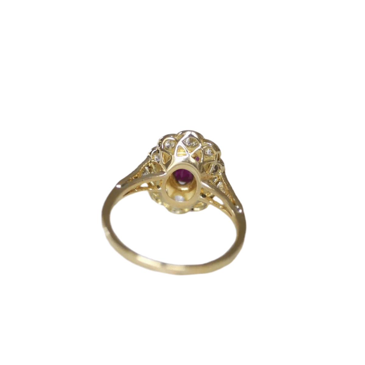 Bague Marguerite en or jaune, rubis et diamants - Castafiore