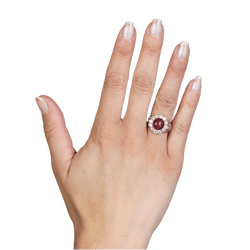 Bague Marguerite en or jaune, rubis et diamants - Castafiore