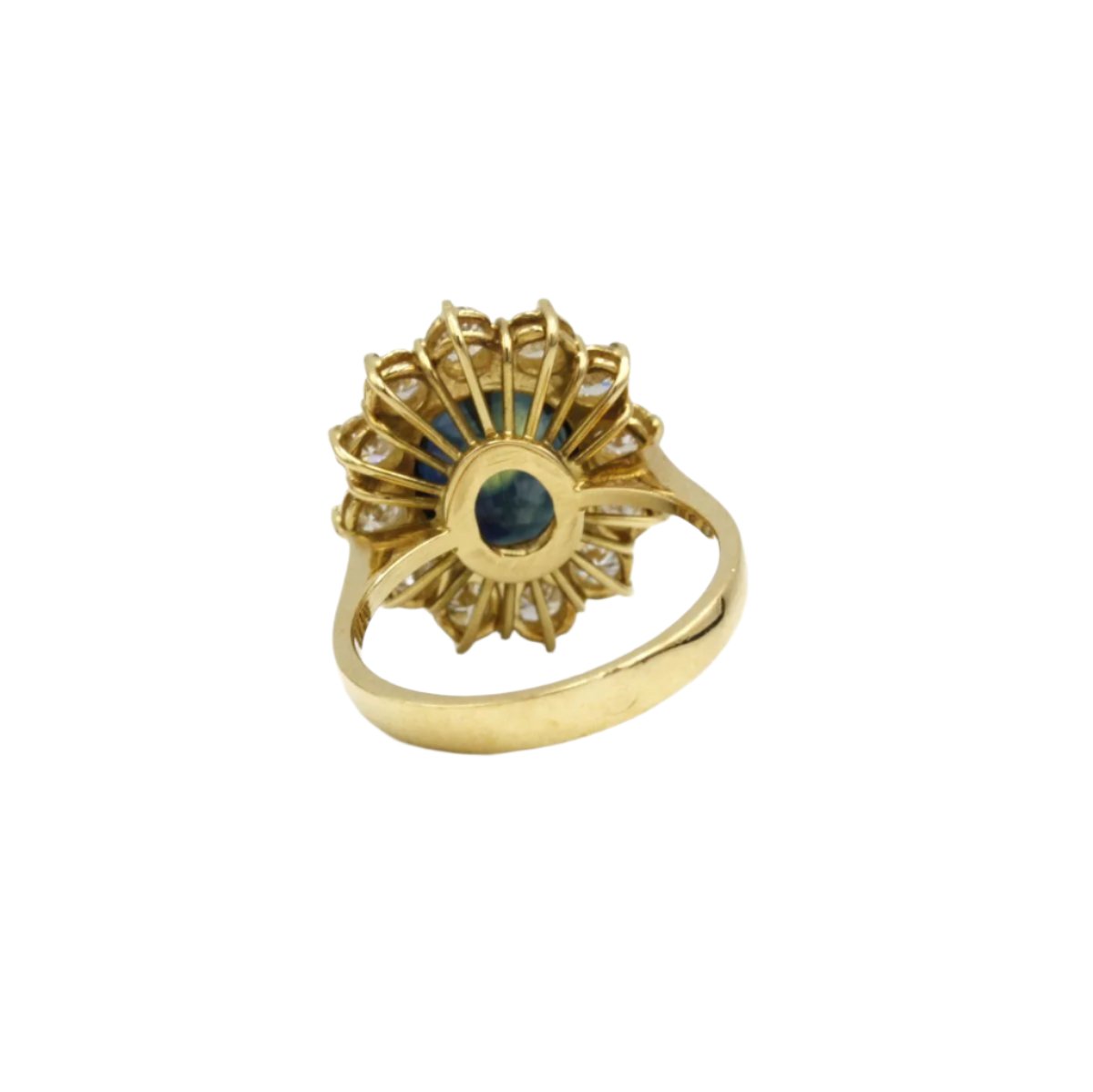 Bague Marguerite en or jaune, saphir et diamant - Castafiore