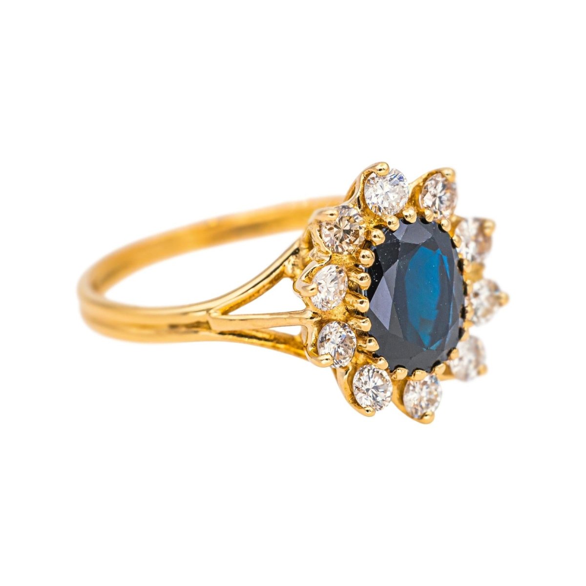 Ring Marguerite Yellow gold Sapphire