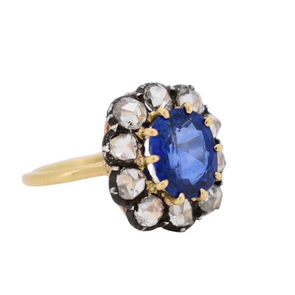 Bague Marguerite en or jaune, saphir et diamants - Castafiore