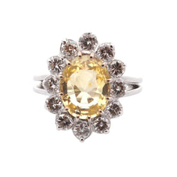 Bague Marguerite en or jaune, saphir et diamants - Castafiore