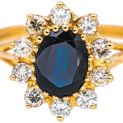 Ring Marguerite Yellow gold Sapphire