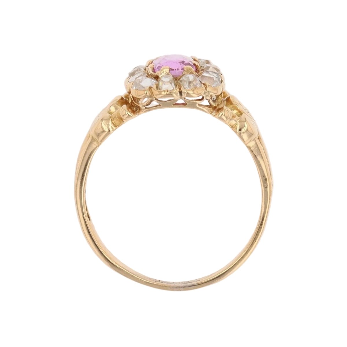 Bague Marguerite en or jaune, saphir et diamants - Castafiore