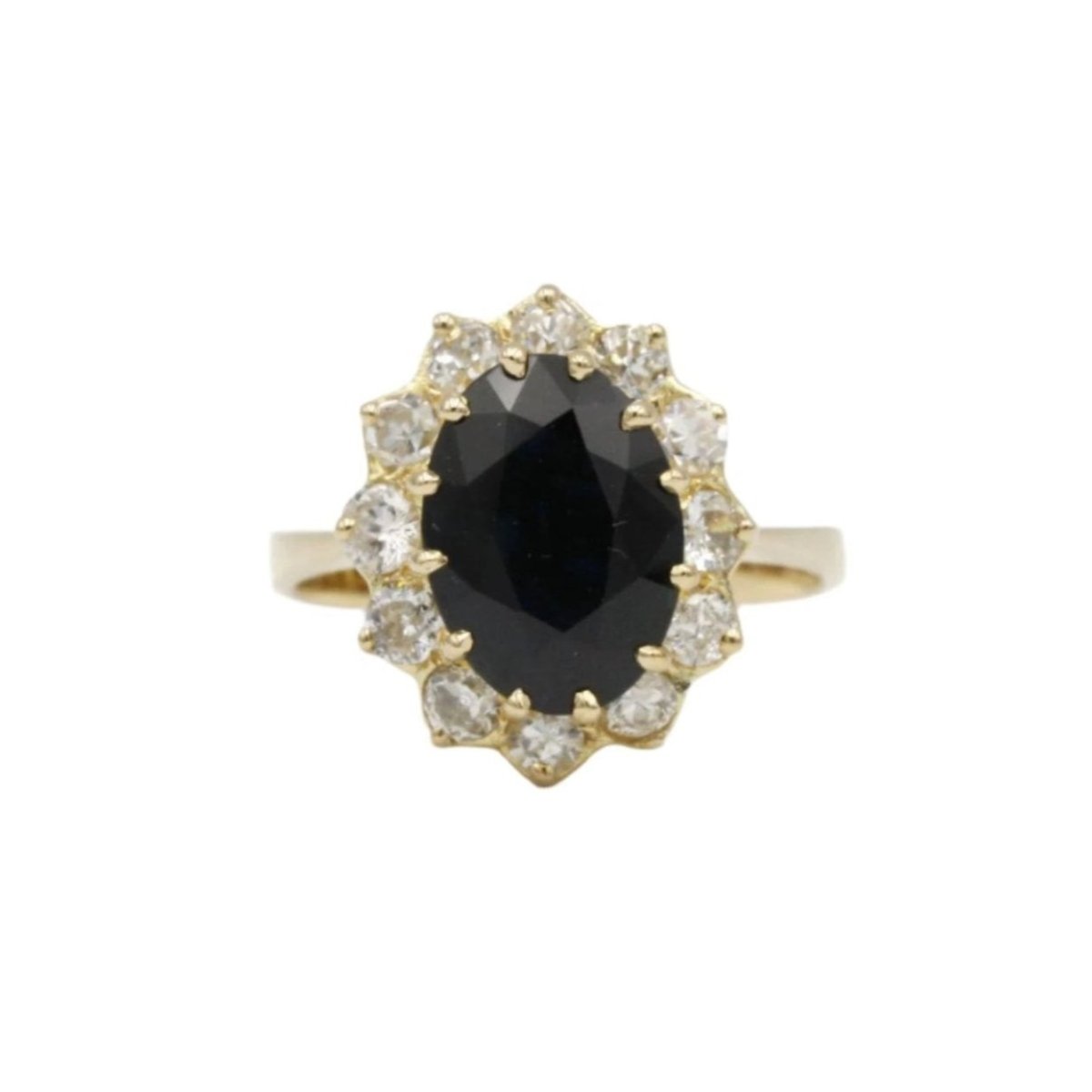 Bague Marguerite en or jaune, saphir et diamants - Castafiore