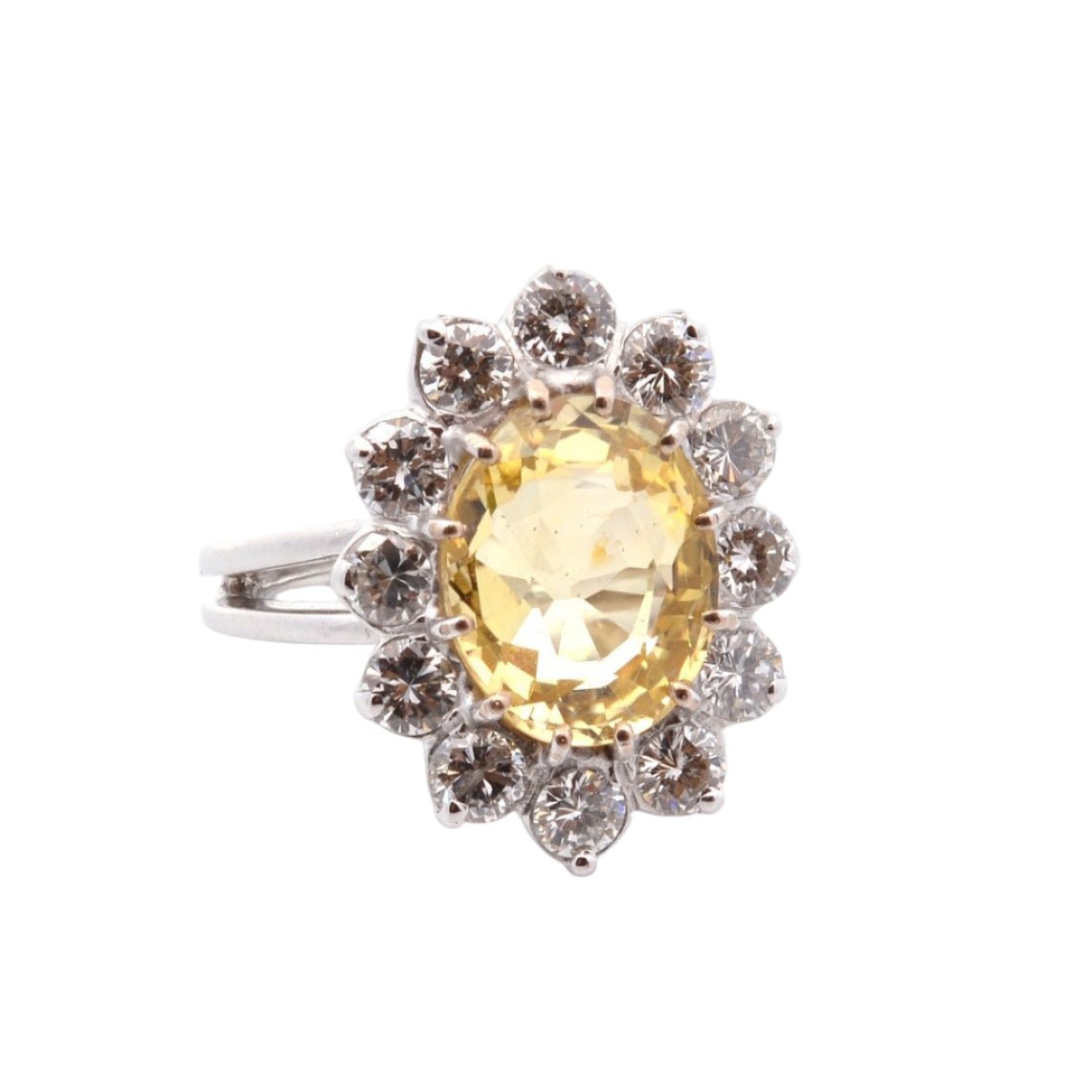 Bague Marguerite en or jaune, saphir et diamants - Castafiore