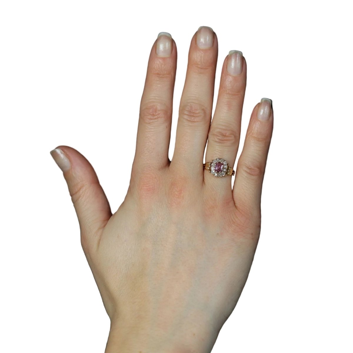 Bague Marguerite en or jaune, saphir et diamants - Castafiore