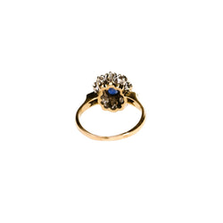 Bague Marguerite en or jaune, saphir, et diamants - Castafiore