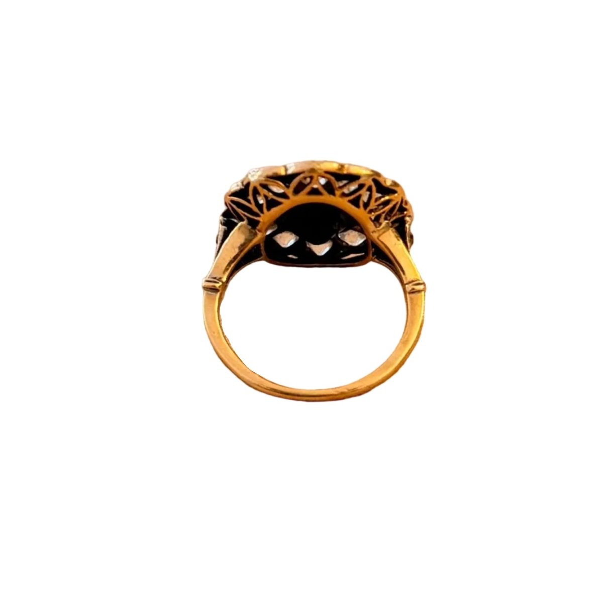 Bague Marguerite en or jaune, saphir et diamants - Castafiore