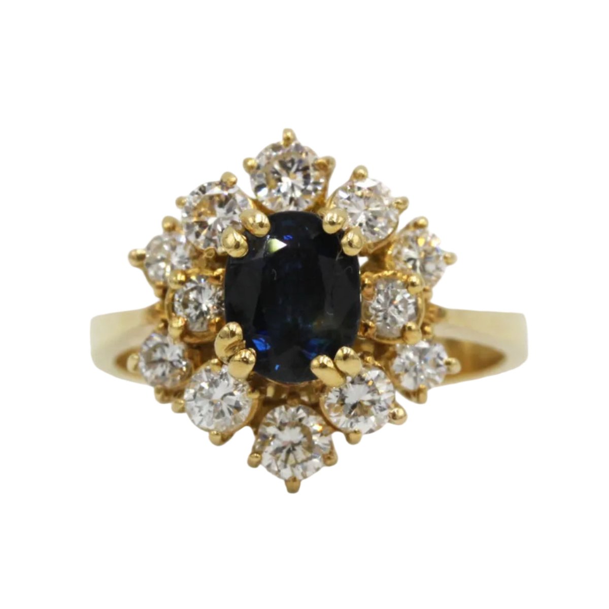 Bague Marguerite en or jaune, saphir et diamants - Castafiore