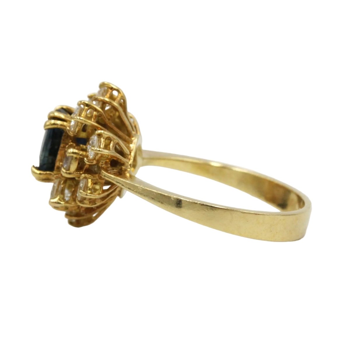 Bague Marguerite en or jaune, saphir et diamants - Castafiore