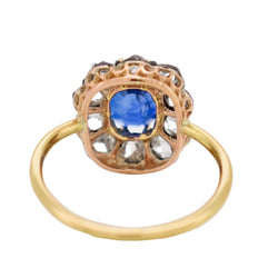 Bague Marguerite en or jaune, saphir et diamants - Castafiore