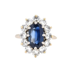 Bague Marguerite en or jaune, saphirs et diamants - Castafiore