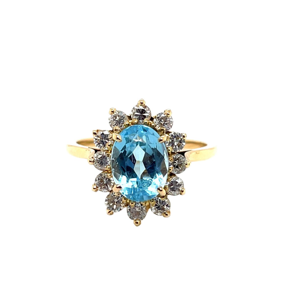 Bague Marguerite en or jaune, topaze et diamants - Castafiore