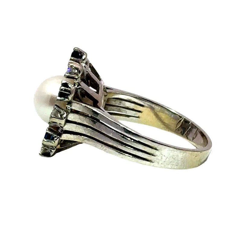 Bague Marguerite en or, perle, saphirs et diamants - Castafiore
