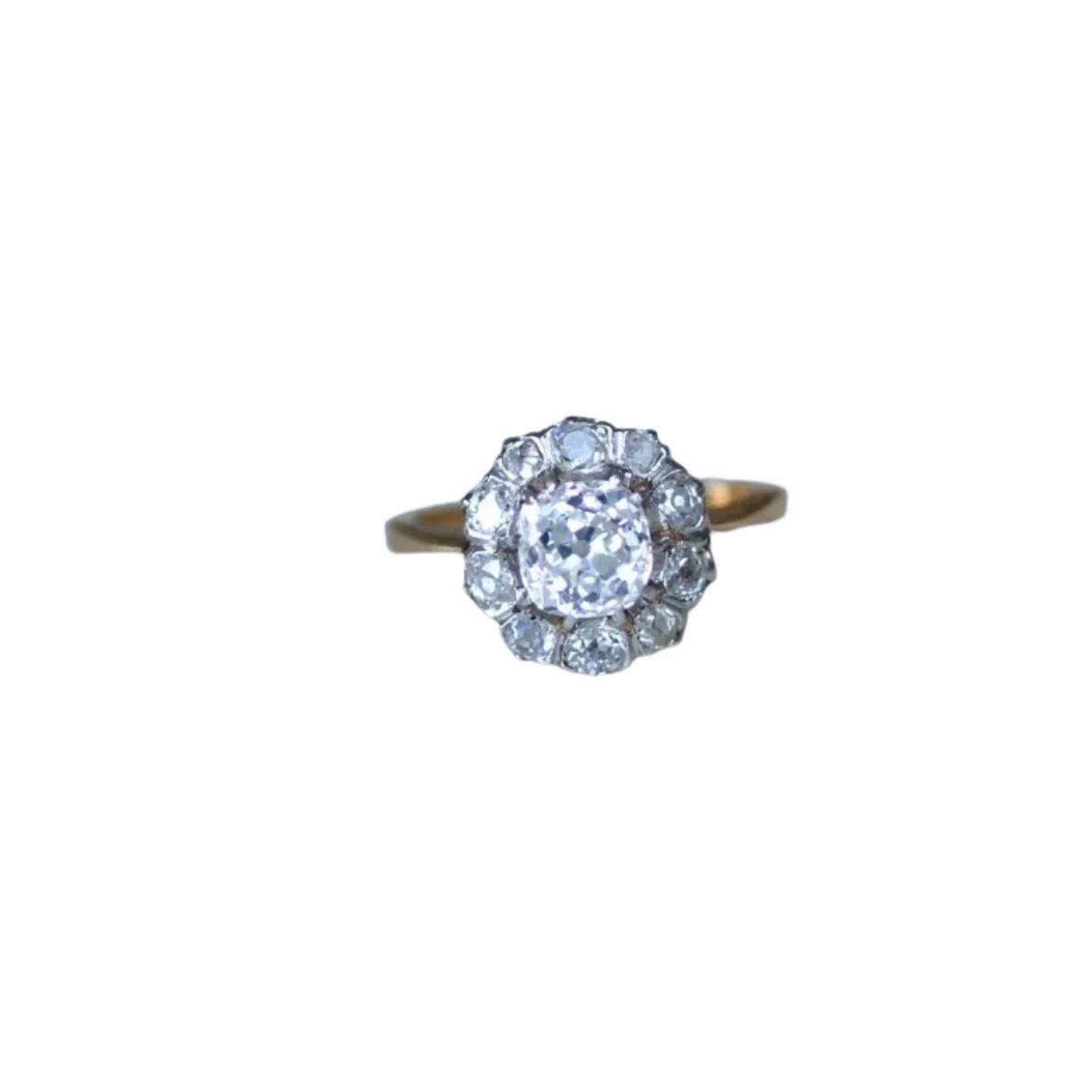 Bague Marguerite en or, platine et diamants - Castafiore