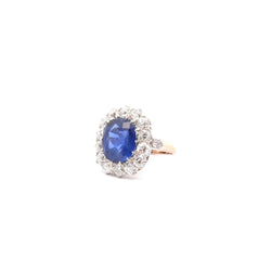 Bague Marguerite en or, platine, saphir et diamants - Castafiore