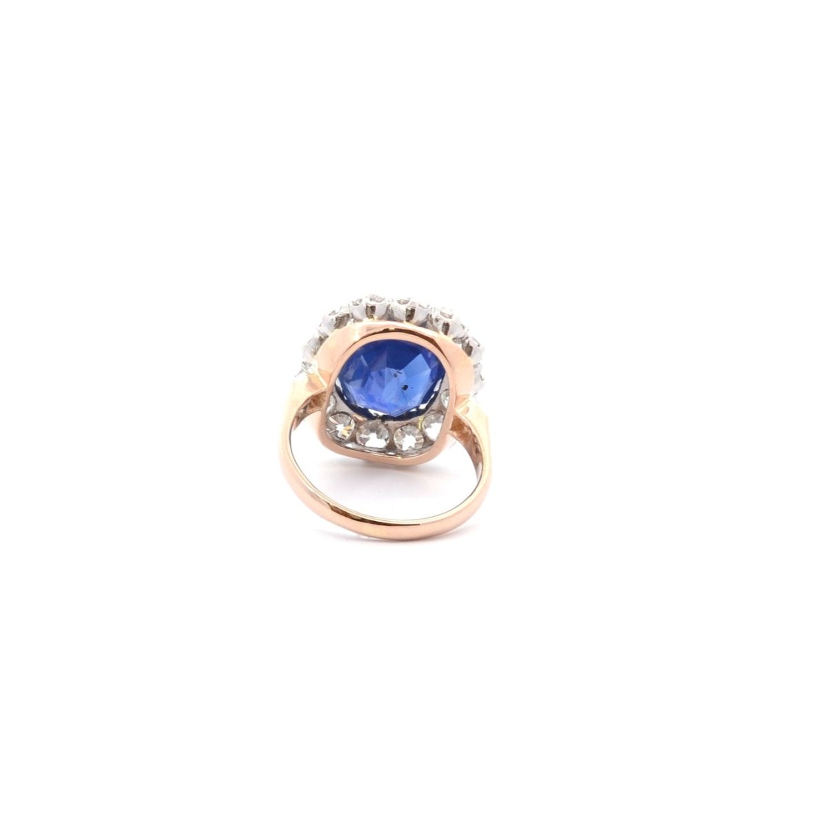 Bague Marguerite en or, platine, saphir et diamants - Castafiore