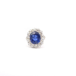 Bague Marguerite en or, platine, saphir et diamants - Castafiore