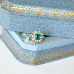 Bague Marguerite en or rose, émeraude, et diamants - Castafiore