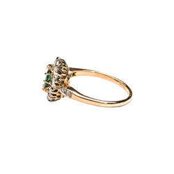 Bague Marguerite en or rose, émeraude et diamants - Castafiore