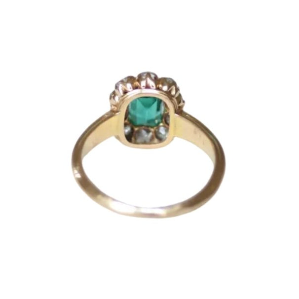 Bague Marguerite en or rose, émeraude, et diamants - Castafiore