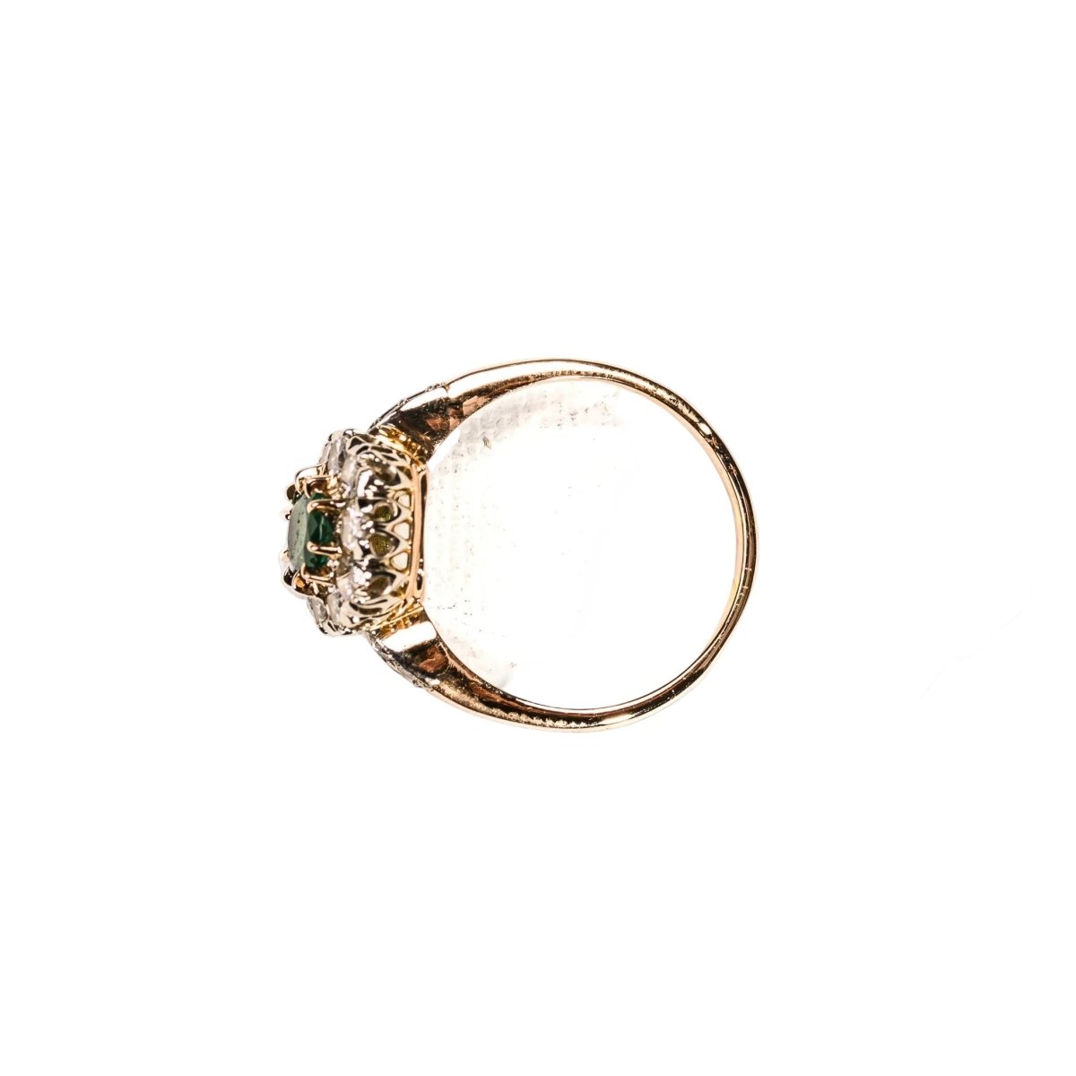 Bague Marguerite en or rose, émeraude et diamants - Castafiore