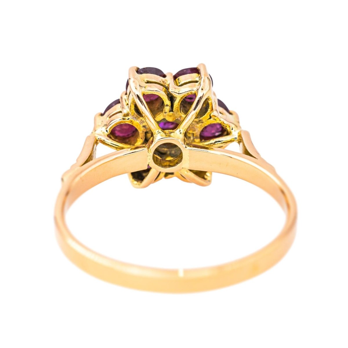 Bague Marguerite en or rose et rubis - Castafiore