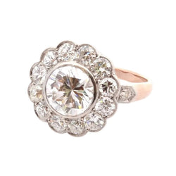 Bague Marguerite en or rose, platine et diamants - Castafiore