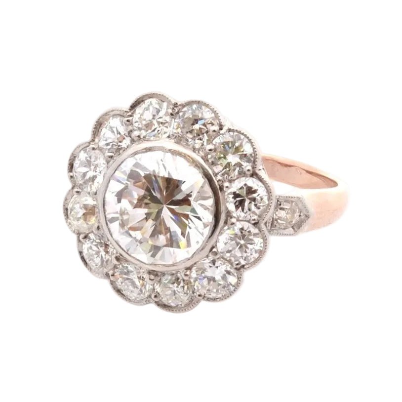Bague Marguerite en or rose, platine et diamants - Castafiore