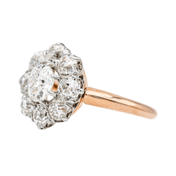 Bague Marguerite en or rose, platine et diamants - Castafiore