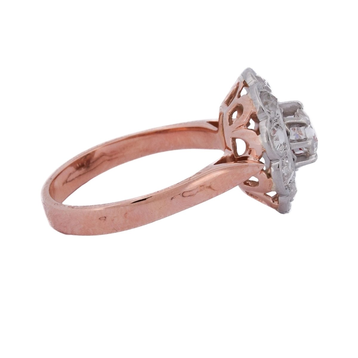 Bague Marguerite en or rose, platine et diamants - Castafiore