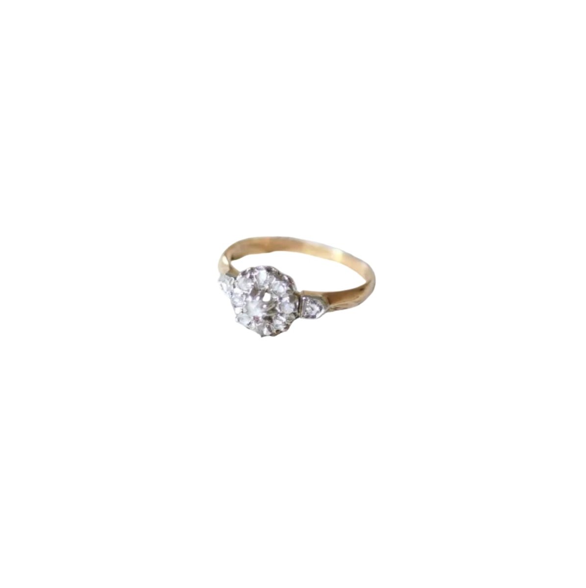 Bague Marguerite en or rose, platine, et diamants - Castafiore