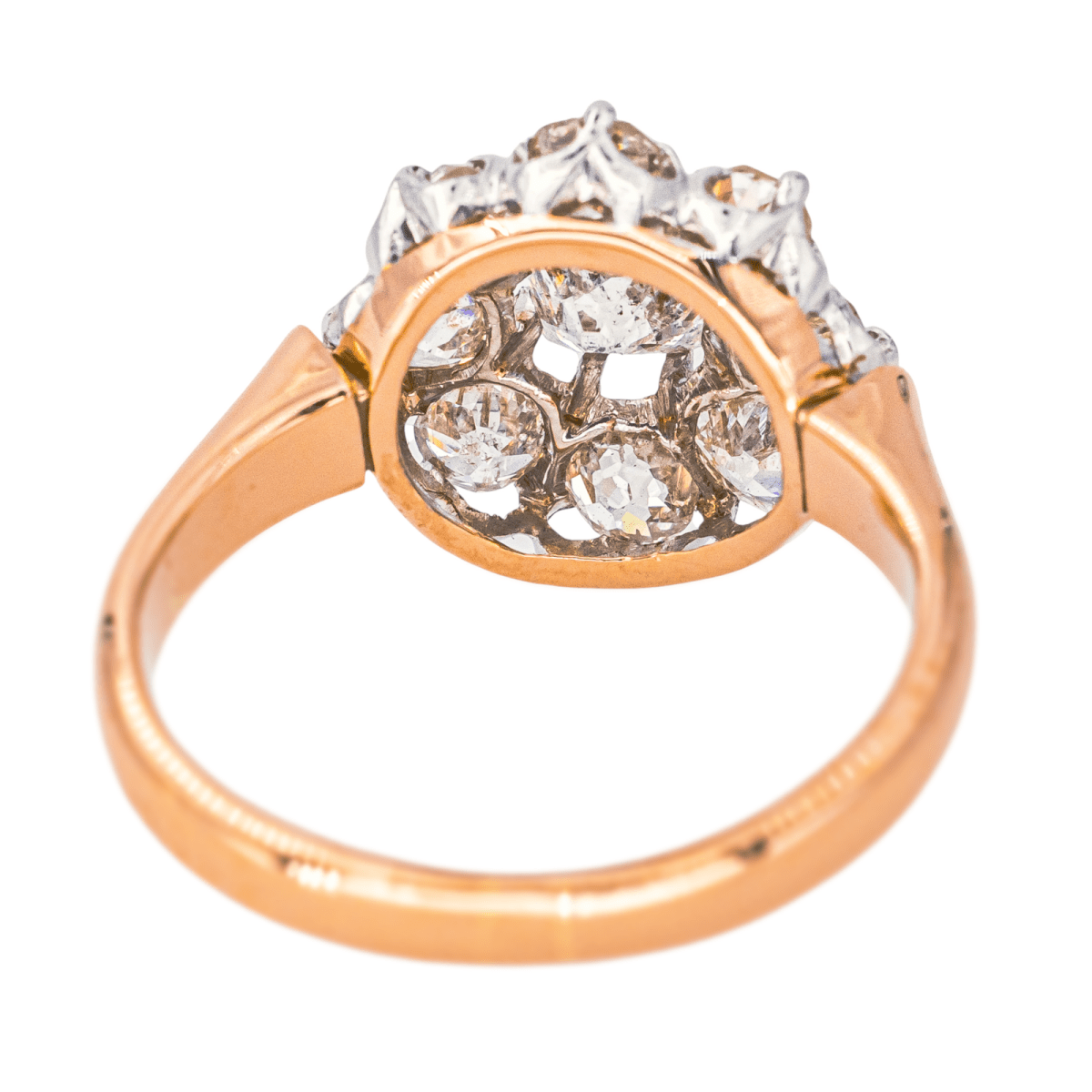 Bague Marguerite en or rose, platine et diamants - Castafiore