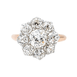 Bague Marguerite en or rose, platine et diamants - Castafiore
