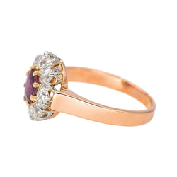 Bague Marguerite en or rose, platine, rubis et diamants - Castafiore