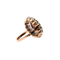 Bague Marguerite en or rose, rubis et diamants - Castafiore