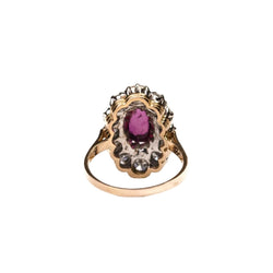 Bague Marguerite en or rose, rubis et diamants - Castafiore